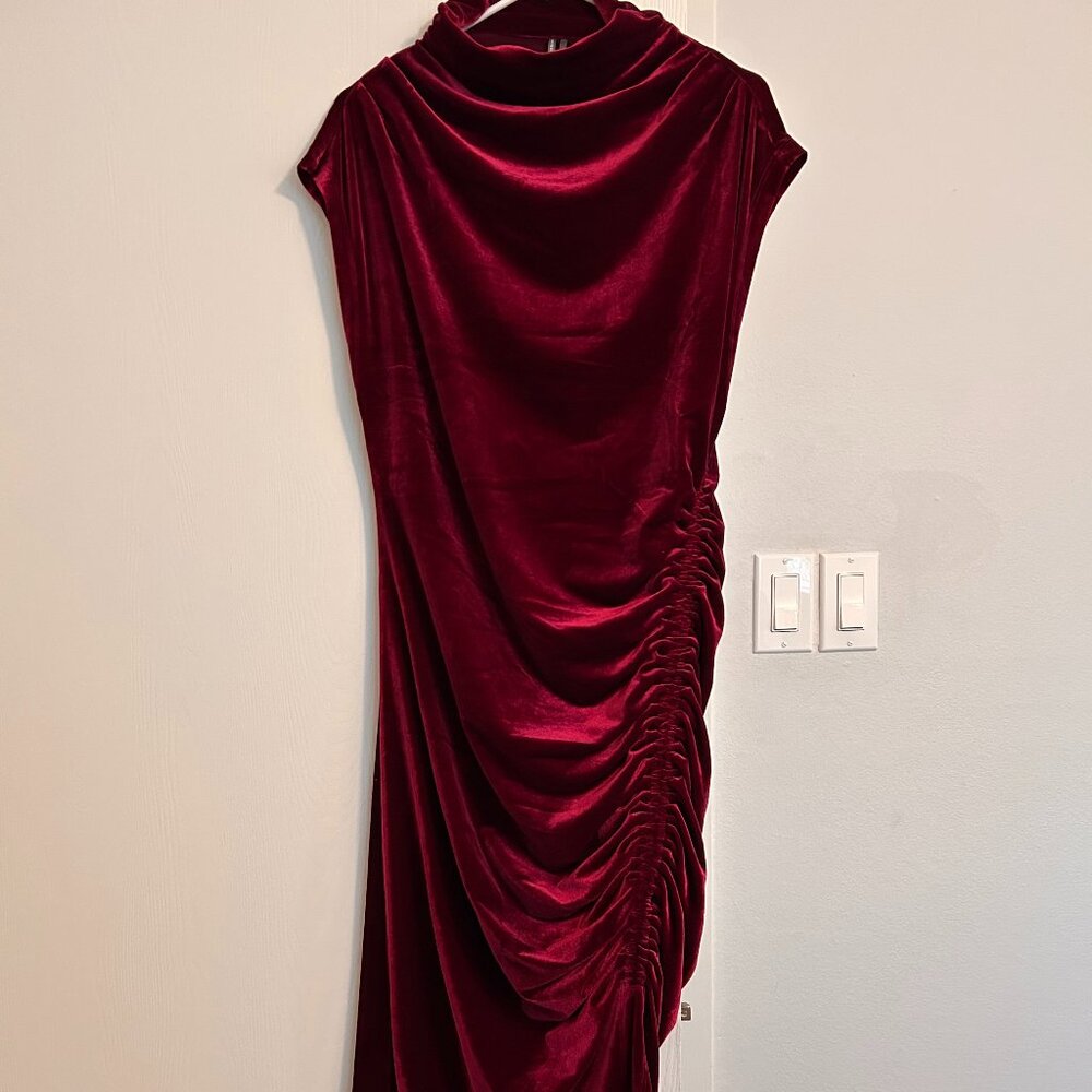 Maya Stretch Velvet Cowl-Neck Dress - Anthropologie - Picture 4 of 6